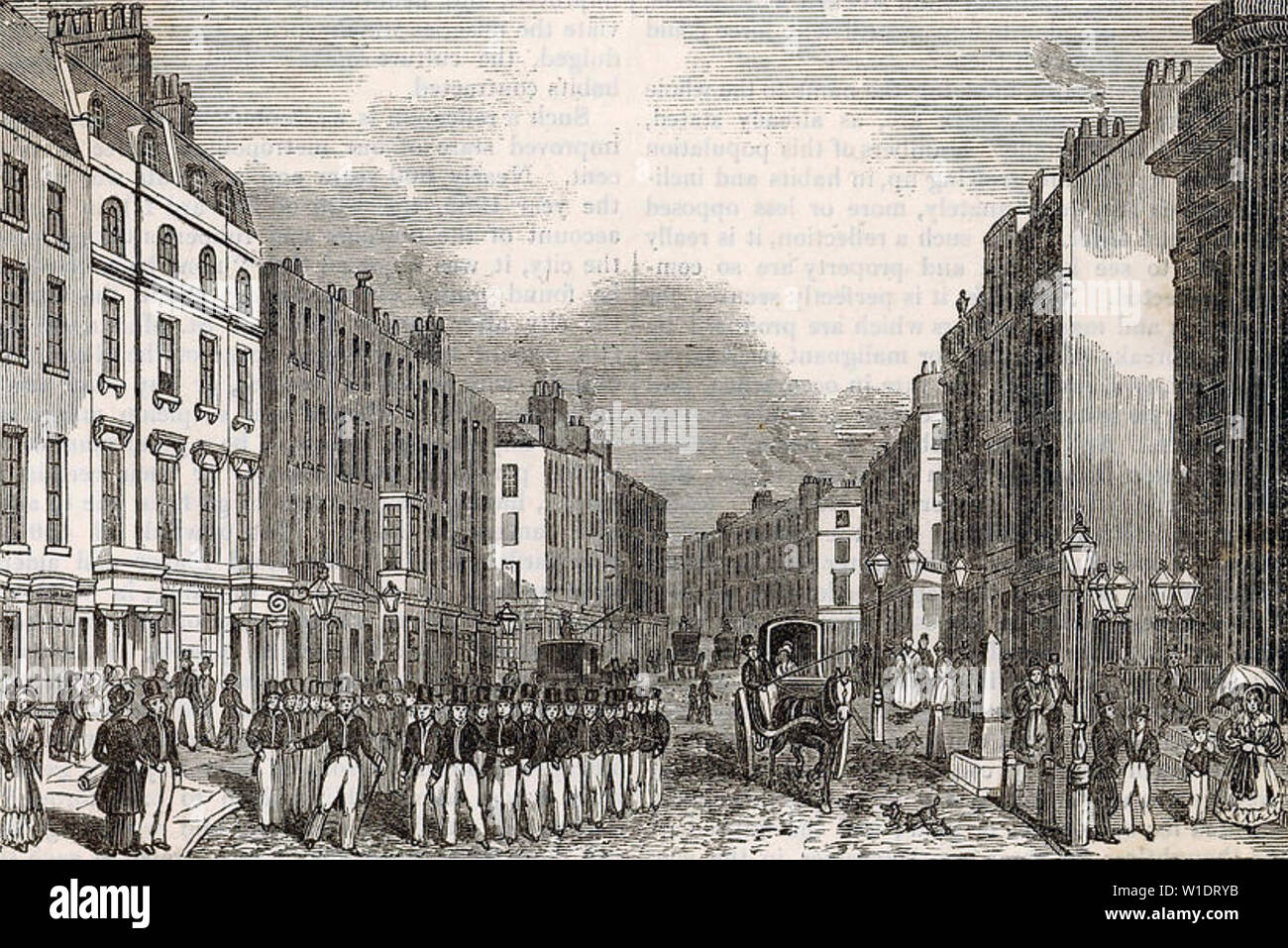 BOW STREET POLICE forming up outside their  headquarters about 1780 Stock Photo