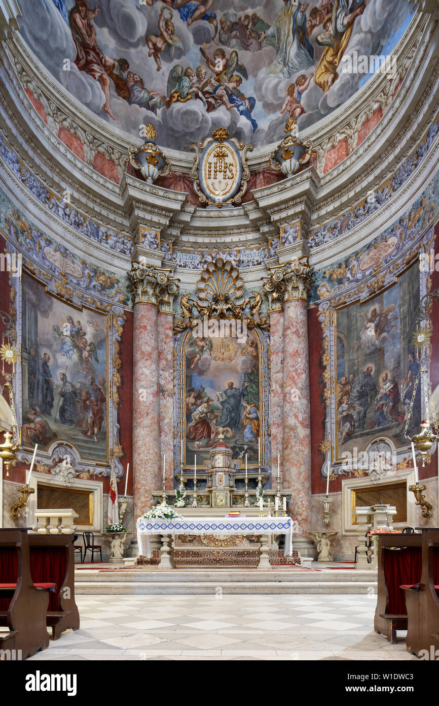 Saint Ignatius church interior,Dubrovnik,Croatia Stock Photo