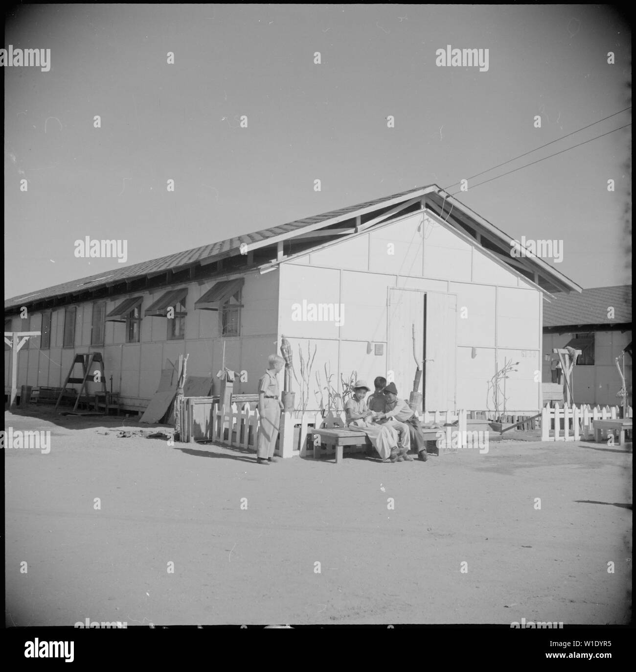 Gila River Relocation Center, Rivers, Arizona. Exterior view of one of