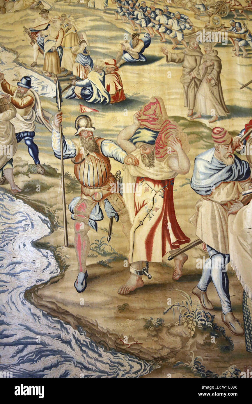 Conquest of Tunis (1535). Tapestry. 1740 Stock Photo