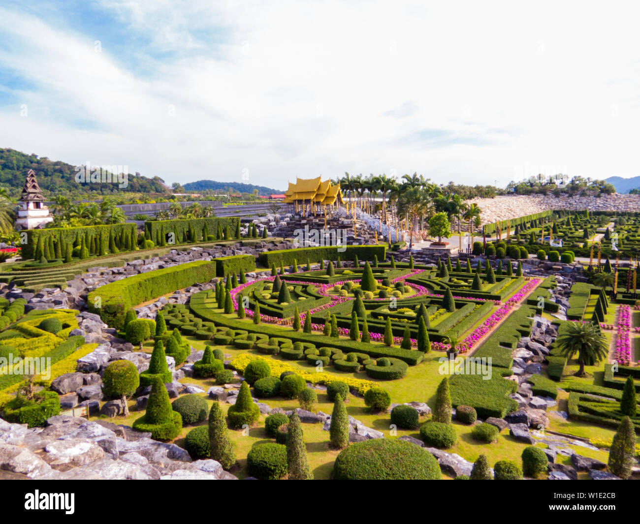 View of Nong Nooch Tropical Botanical Garden in Pattaya, Thailand Stock Photo