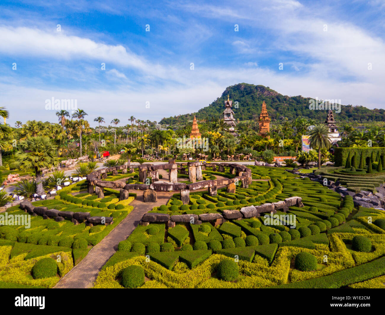 View of Nong Nooch Tropical Botanical Garden in Pattaya, Thailand Stock Photo