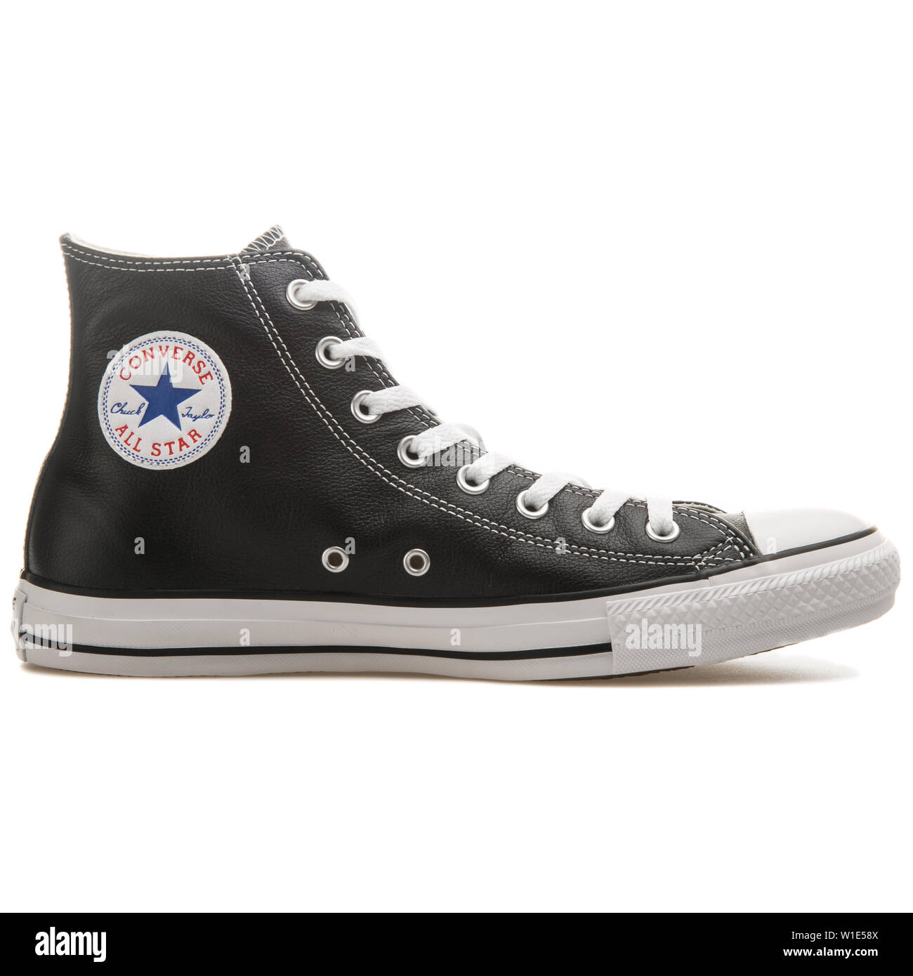 VIENNA, AUSTRIA - AUGUST 25, 2017: Converse Chuck Taylor High black sneaker  on white background Stock Photo - Alamy