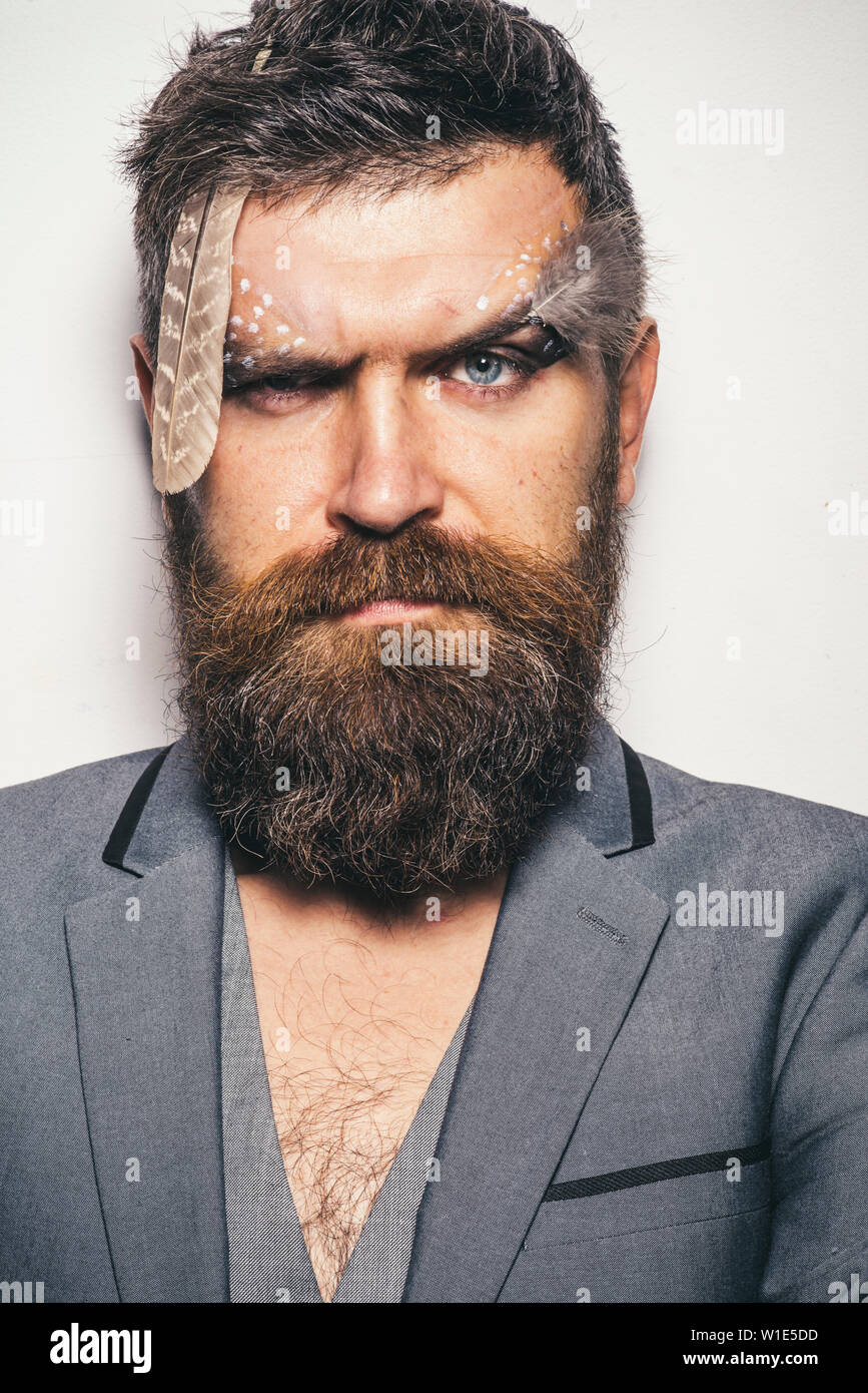 Barber Concept Bearded Man With Stylish Beard In Barber Shop