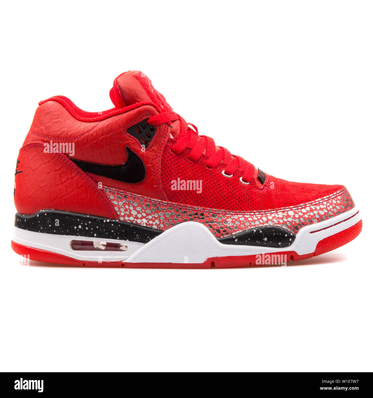 VIENNA, AUSTRIA - AUGUST 25, 2017: Nike Flight Squad QS red and black  sneaker on white background Stock Photo - Alamy