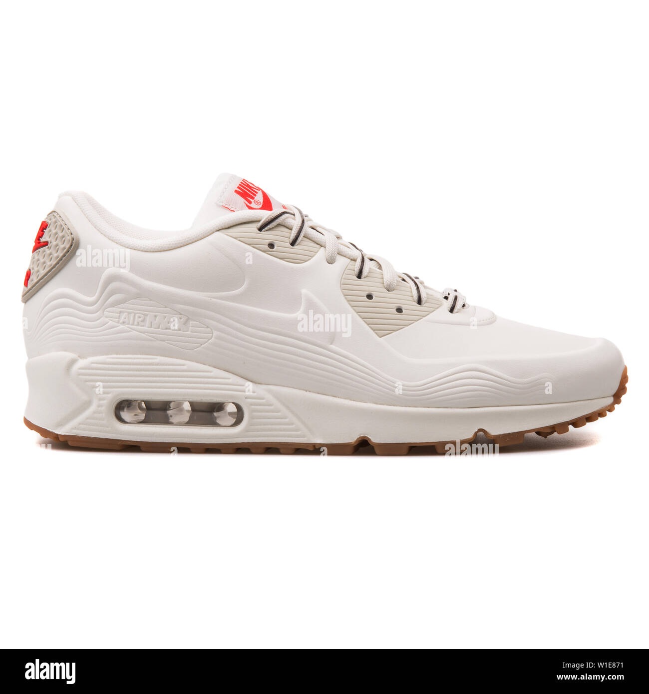 VIENNA, AUSTRIA - AUGUST 25, 2017: Nike Air Max 90 VT QS white and red  sneaker on white background Stock Photo - Alamy