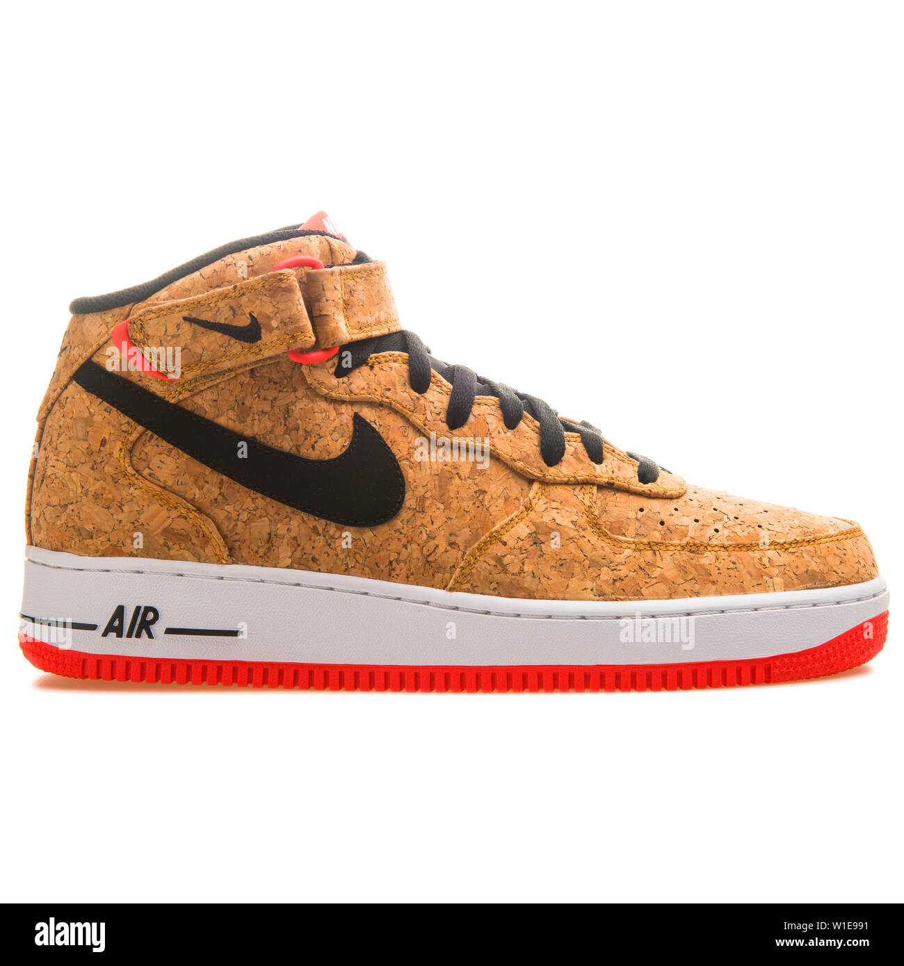 VIENNA, AUSTRIA - JUNE 14, 2017: Nike Air Force 1 Mid 07 Cork sneaker  isolated on white background Stock Photo - Alamy