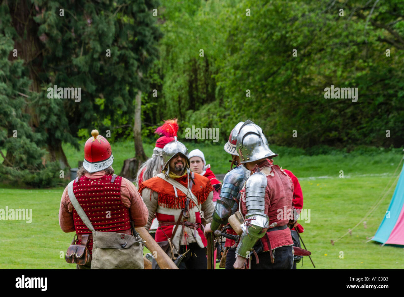 Gathering of people dressed in medieval costume Stock Photo