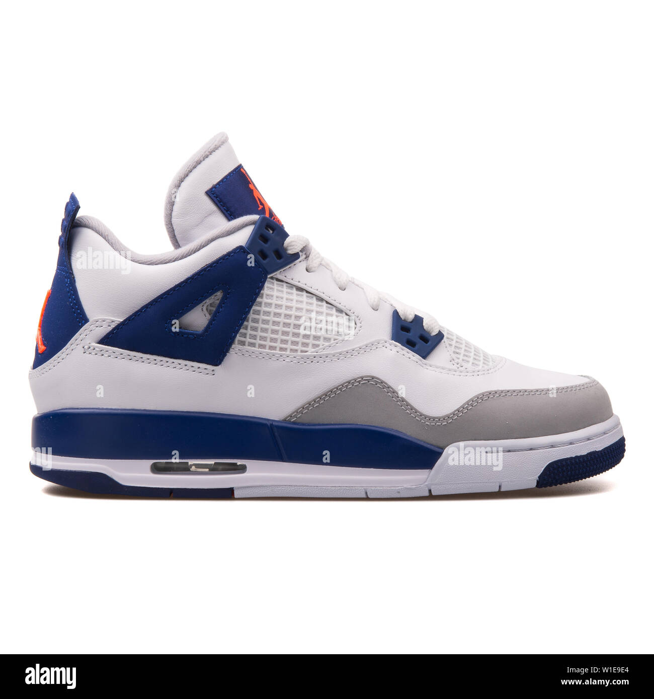 VIENNA, AUSTRIA - JUNE 14, 2017: Nike Air Jordan 4 Retro GG white and blue  sneaker isolated on white background Stock Photo - Alamy