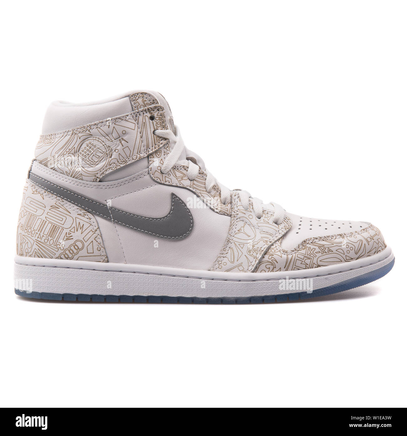 VIENNA, AUSTRIA - JUNE 14, 2017: Nike Air Jordan 1 Retro High OG white and  beige sneaker isolated on white background Stock Photo - Alamy