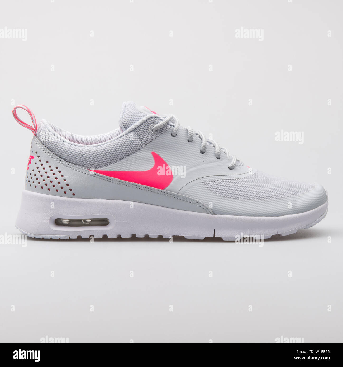 VIENNA, AUSTRIA - AUGUST 7, 2017: Nike Air Max Thea grey and pink sneaker  on white background Stock Photo - Alamy