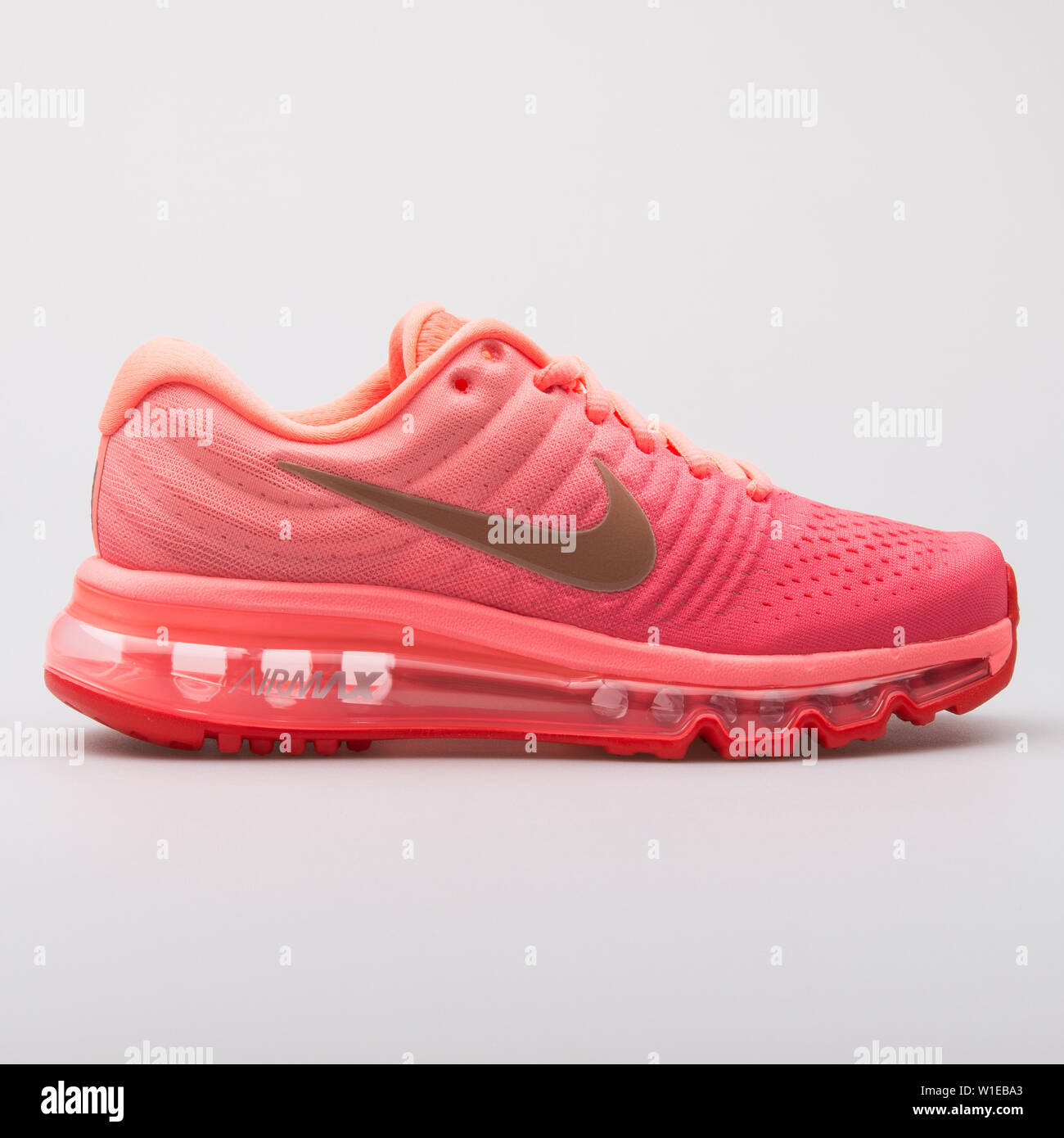VIENNA, AUSTRIA - AUGUST 7, 2017: Nike Air Max 2017 orange, pink and red  sneaker on white background Stock Photo - Alamy