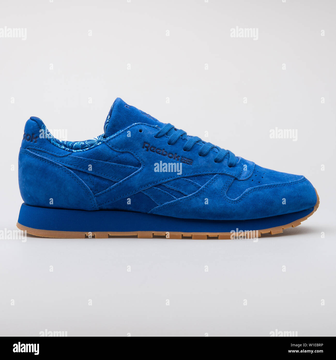VIENNA, AUSTRIA - AUGUST 7, 2017: Reebok Classic CL Leather TDC blue  sneaker on white background Stock Photo - Alamy