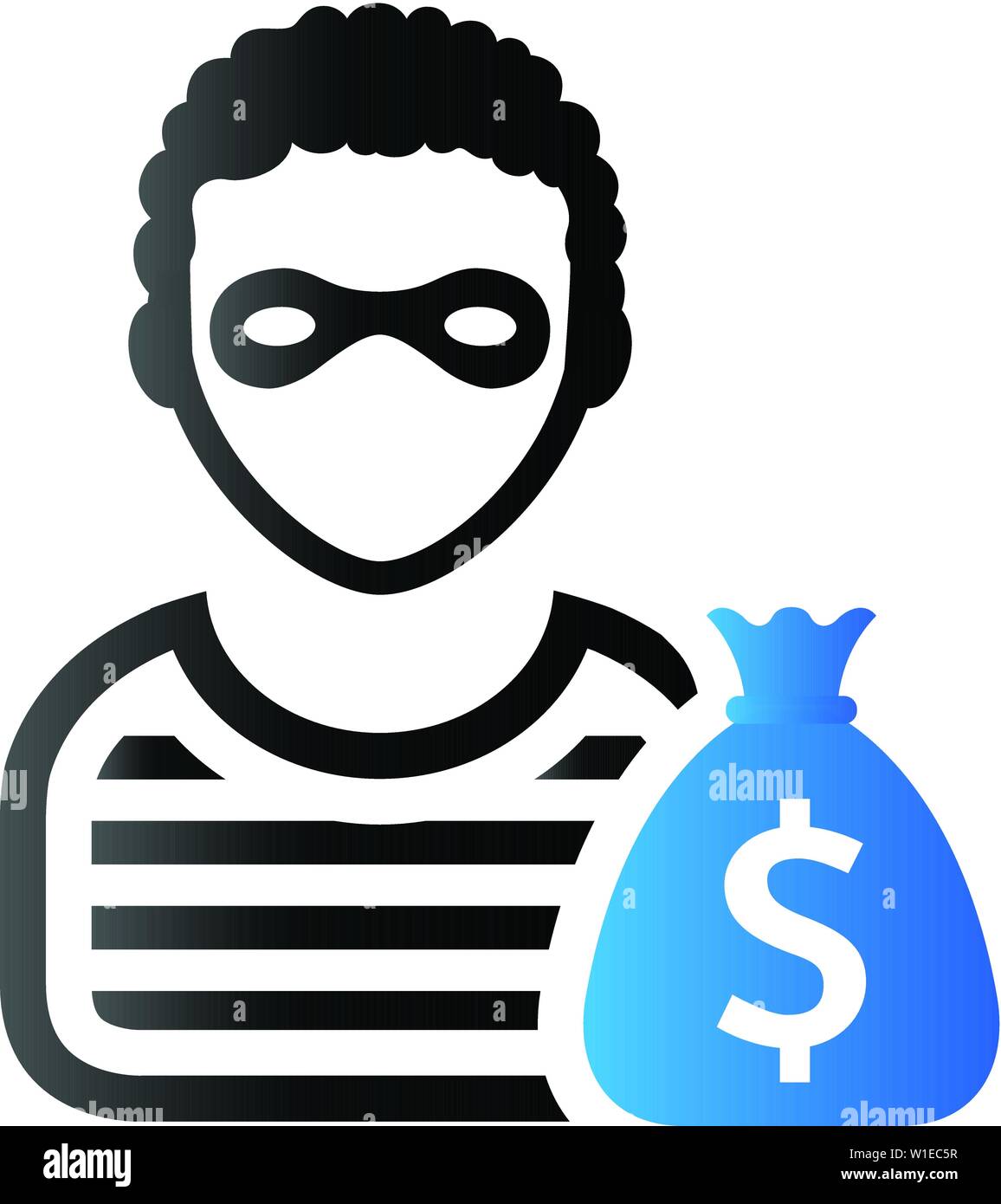 Burglar icon in duo tone color. People person thief steal Stock Vector