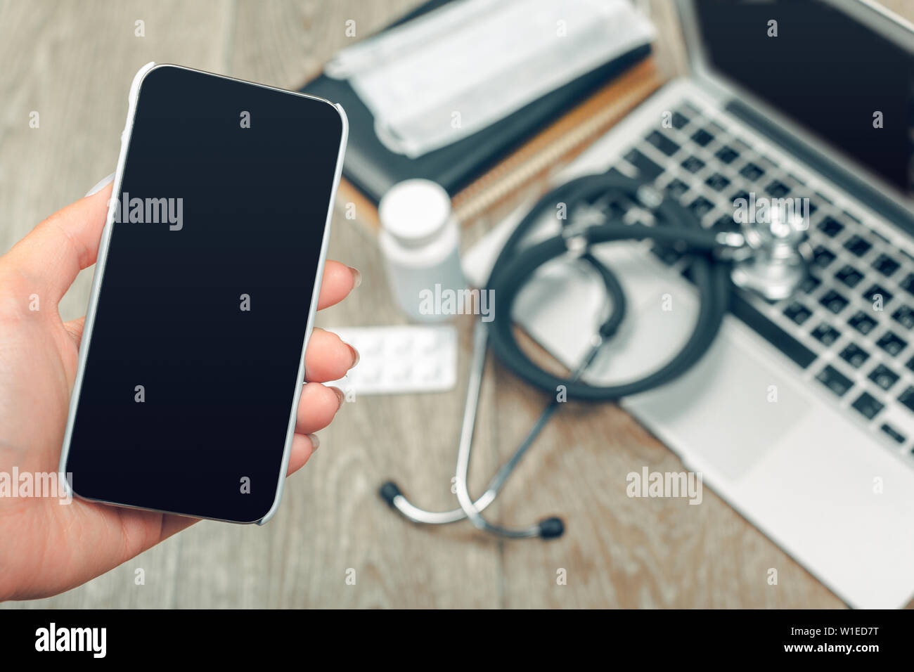 Medicine doctor's working table Stock Photo - Alamy