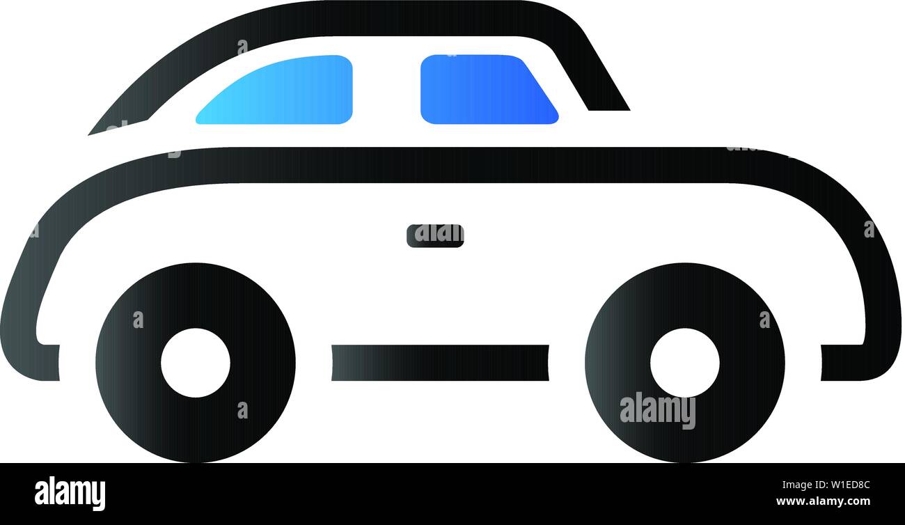 Green car icon in duo tone color. Low emission electric vehicle Stock Vector