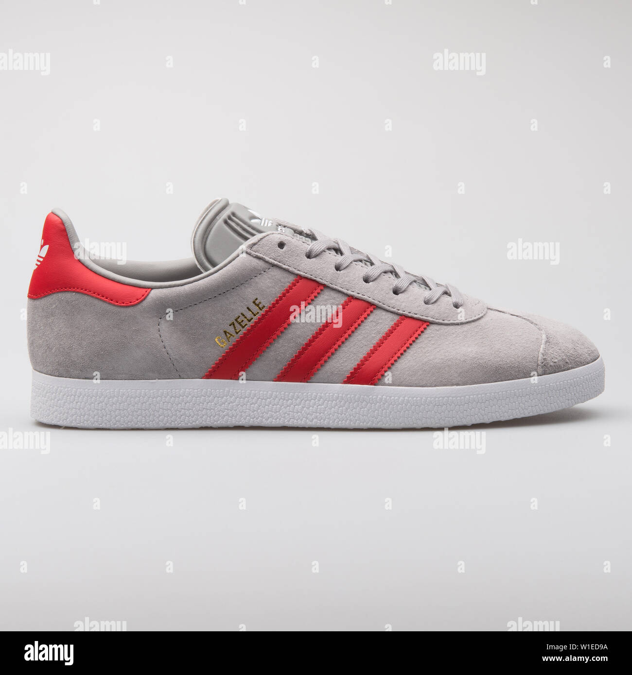 Adidas Gazelle grey and red sneaker on 