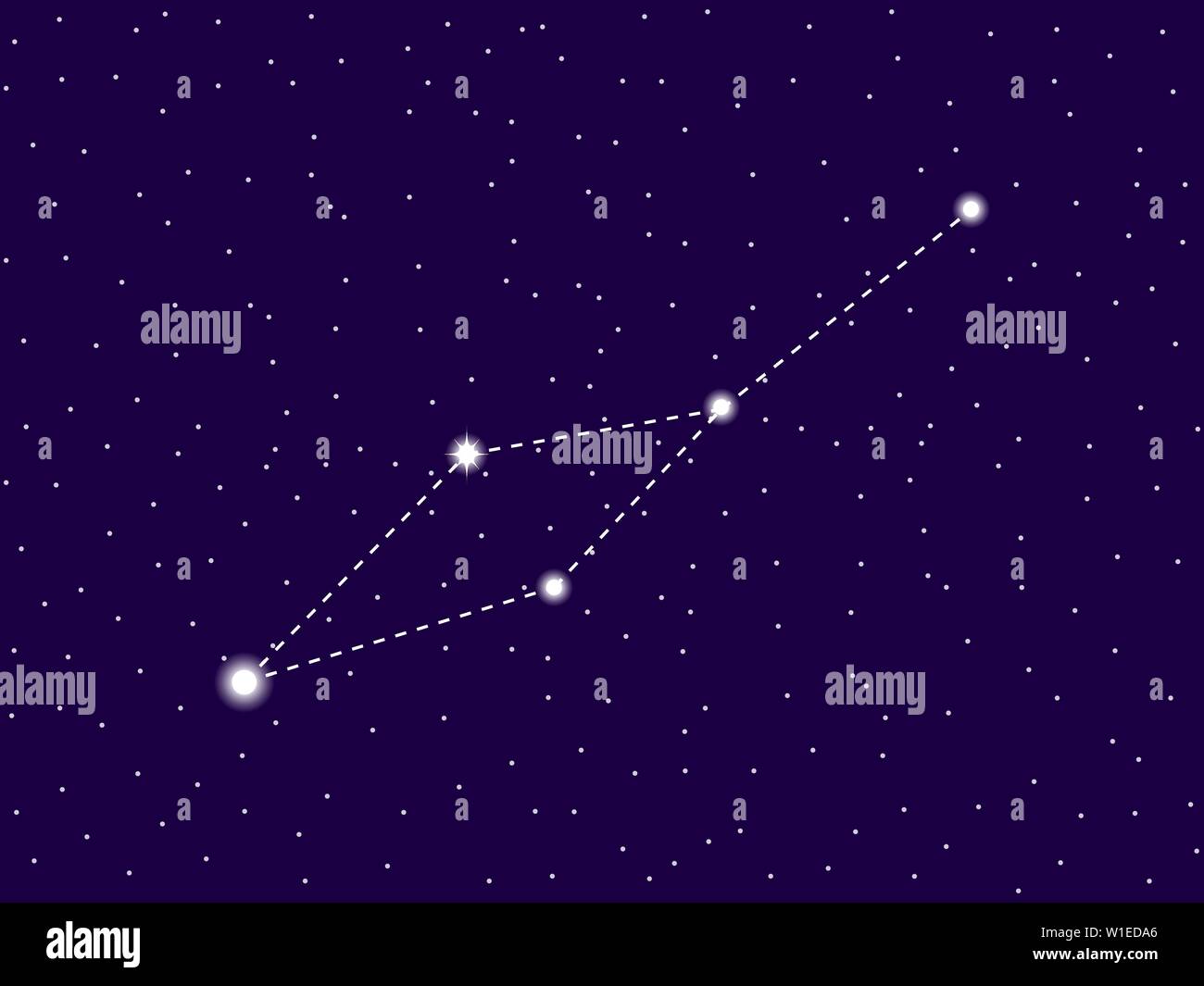 Leo Minor constellation. Starry night sky. Cluster of stars and galaxies. Deep space. Vector illustration Stock Vector