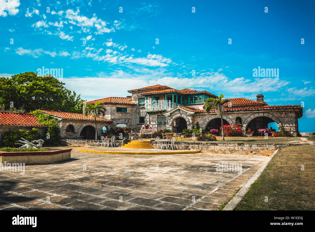 The restaurant Le Casa de Al and house of Al Capone, Varadero, Hicacos Peninsula, Matanzas Province, Cuba, West Indies, Central America Stock Photo