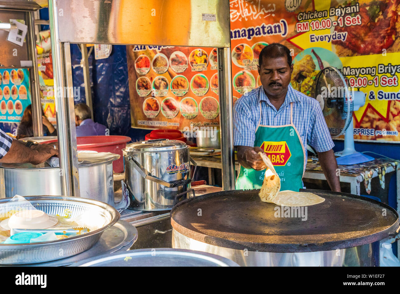 A traditional local food stall in Little India, George Town, Penang Island, Malaysia, Southeast Asia, Asia Stock Photo