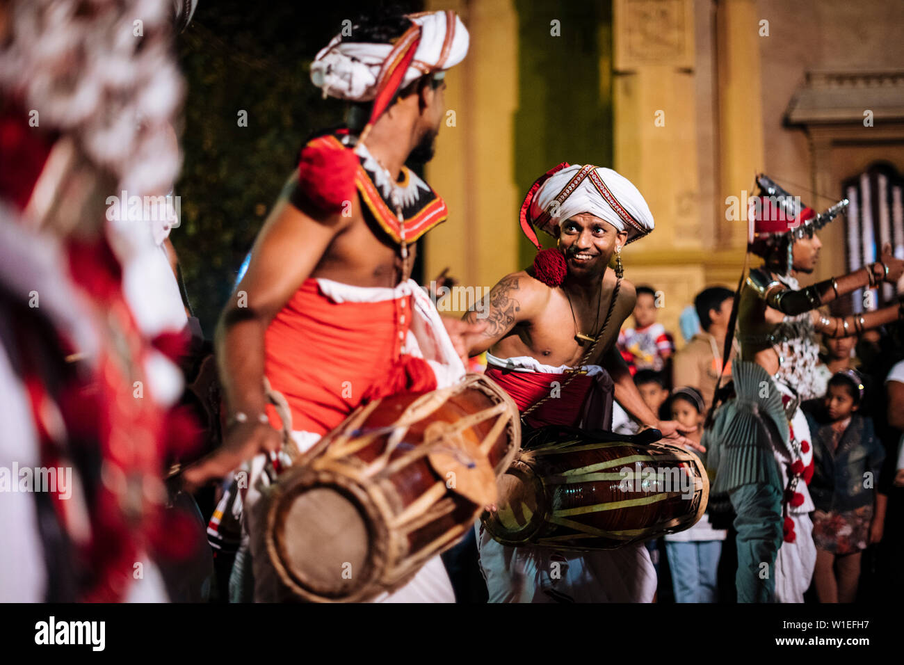 Duruthu Perahera Full Moon Celebrations at Kelaniya Raja Maha Vihara Buddhist Temple, Colombo, Western Province, Sri Lanka, Asia Stock Photo