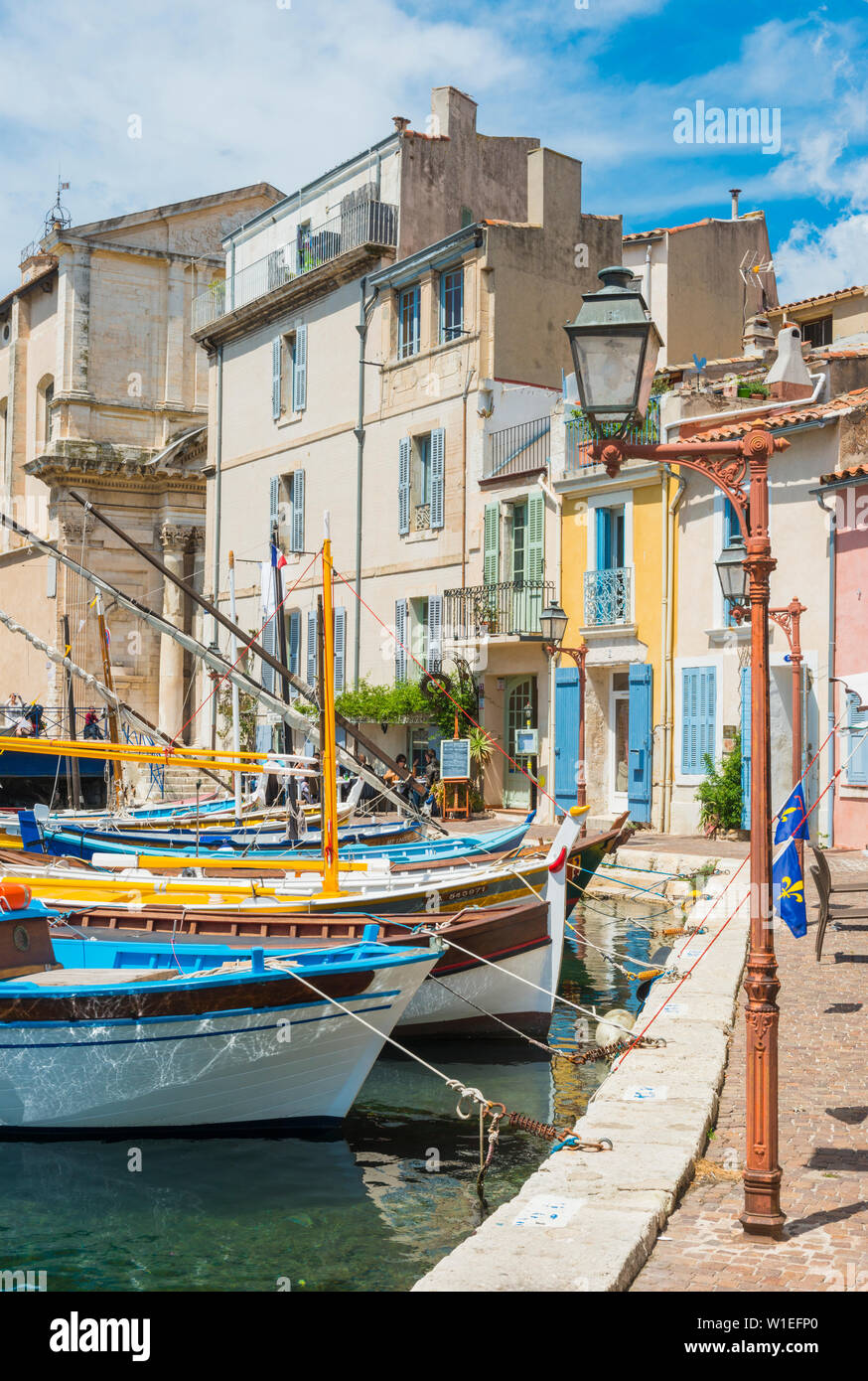 Boats in Martigues port, Bouches-du-Rhone, Provence, Provence-Alpes-Cote d'Azur, France, Europe Stock Photo