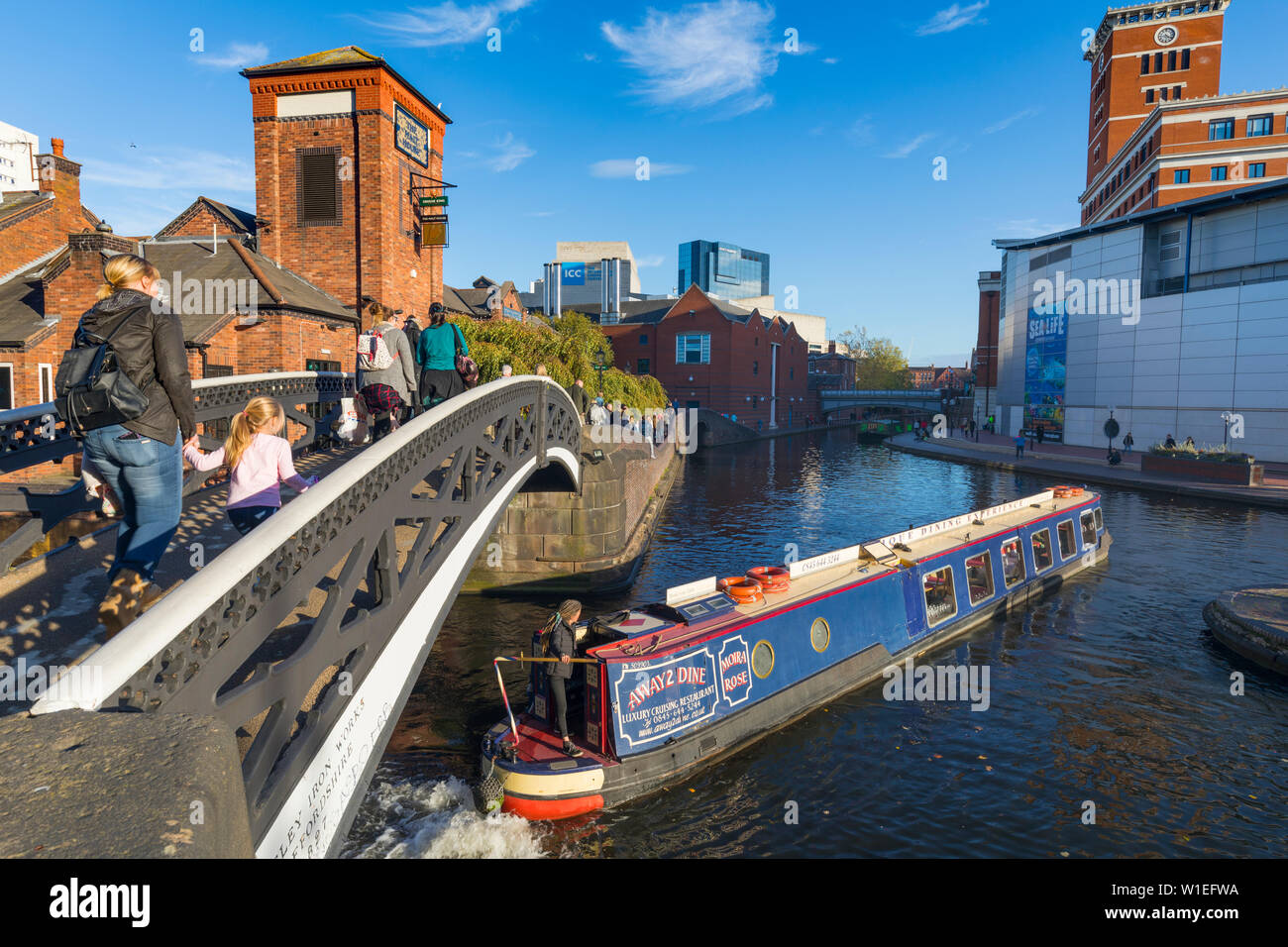 Canal boat, Birmingham Canal Old Line, Birmingham, England, United