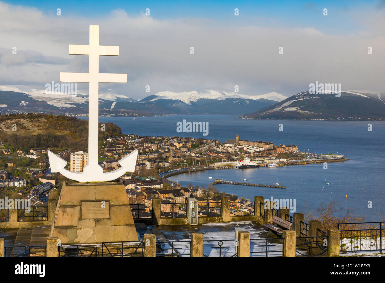 Free French Memorial, Lyle Hill, Greenock, River Clyde, Scotland