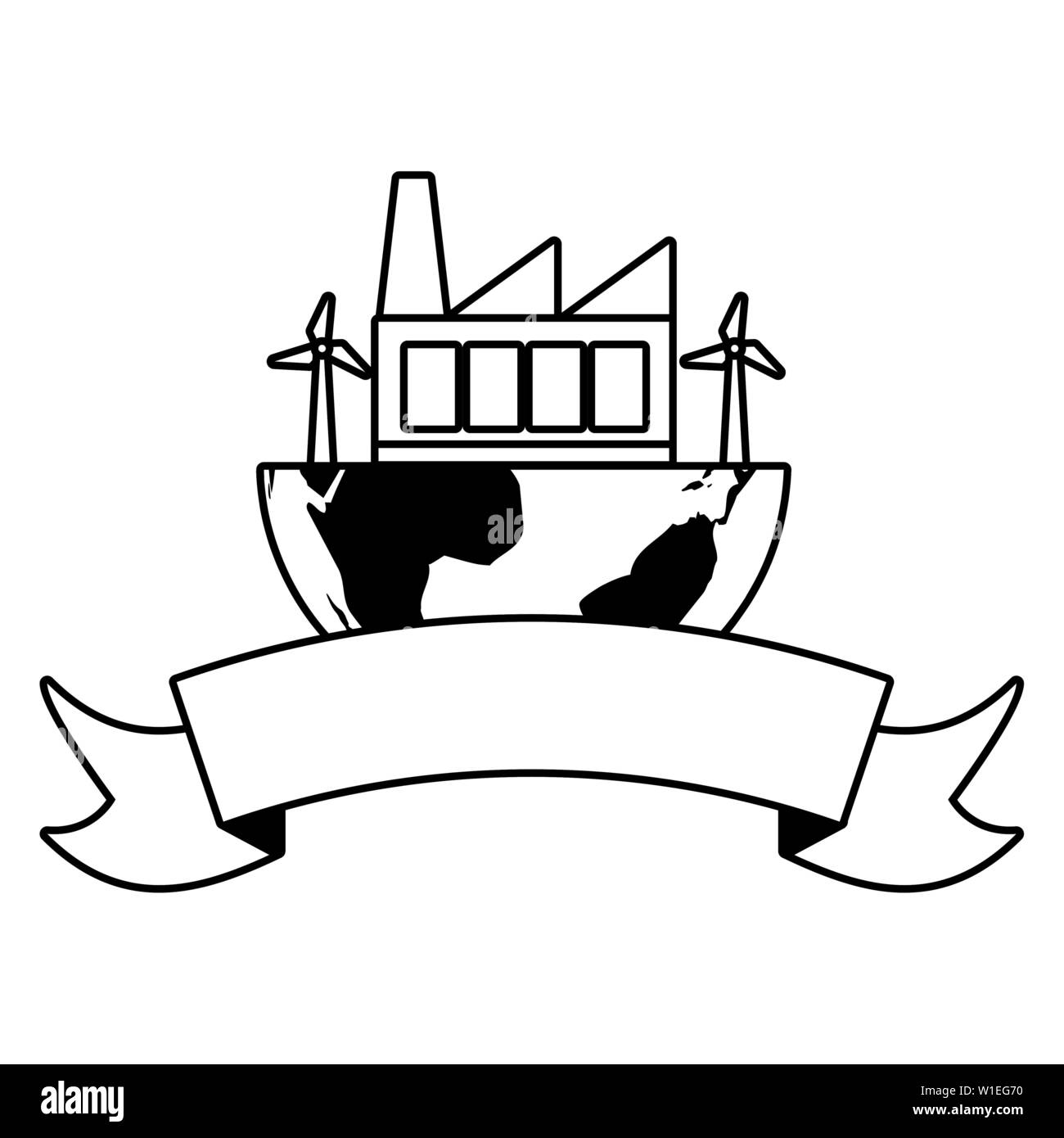 world factory industry windmill eco friendly environment vector ...