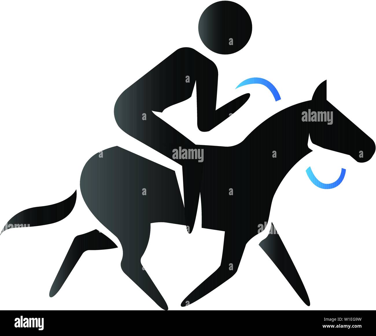 Horse riding icon in duo tone color. Sport championship race Stock Vector