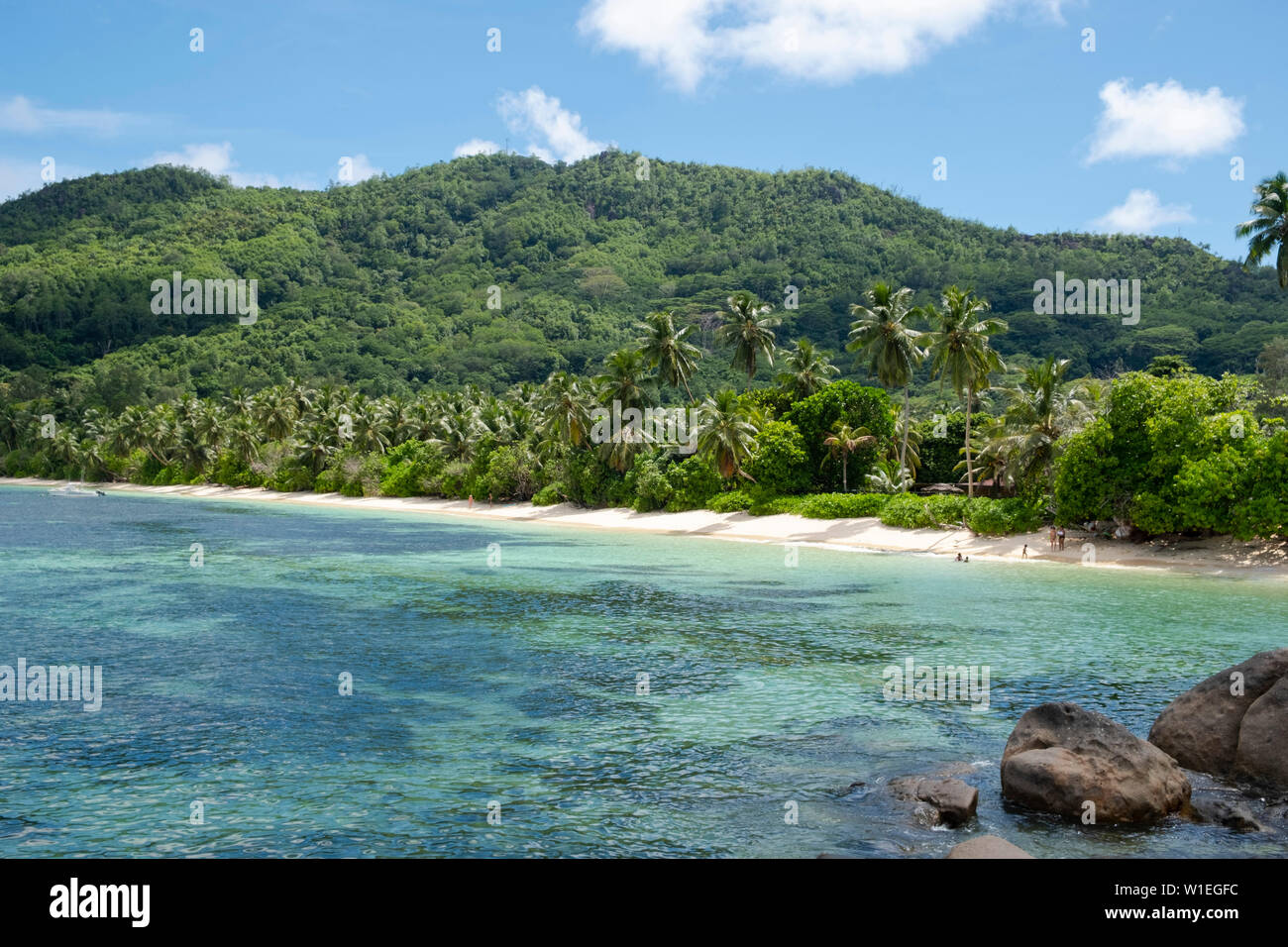Anse Marie-Louise on the southeast coast of Mahe, Seychelles, Indian Ocean, Africa Stock Photo
