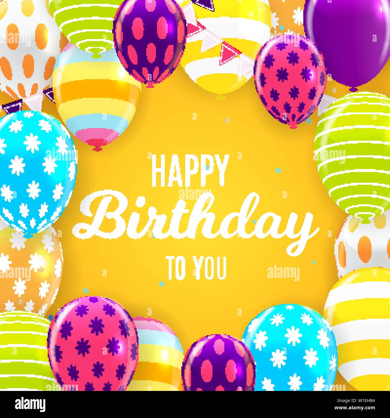 Happy Birthday Balloons Background Design Glossy Happy Birthday Balloons Background Vector Illustration Stock Vector  Image & Art - Alamy