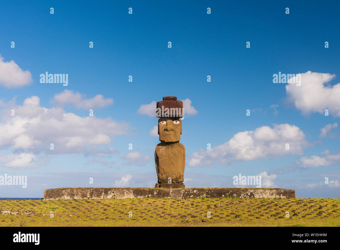 Moai heads of Easter Island, Rapa Nui National Park, UNESCO World