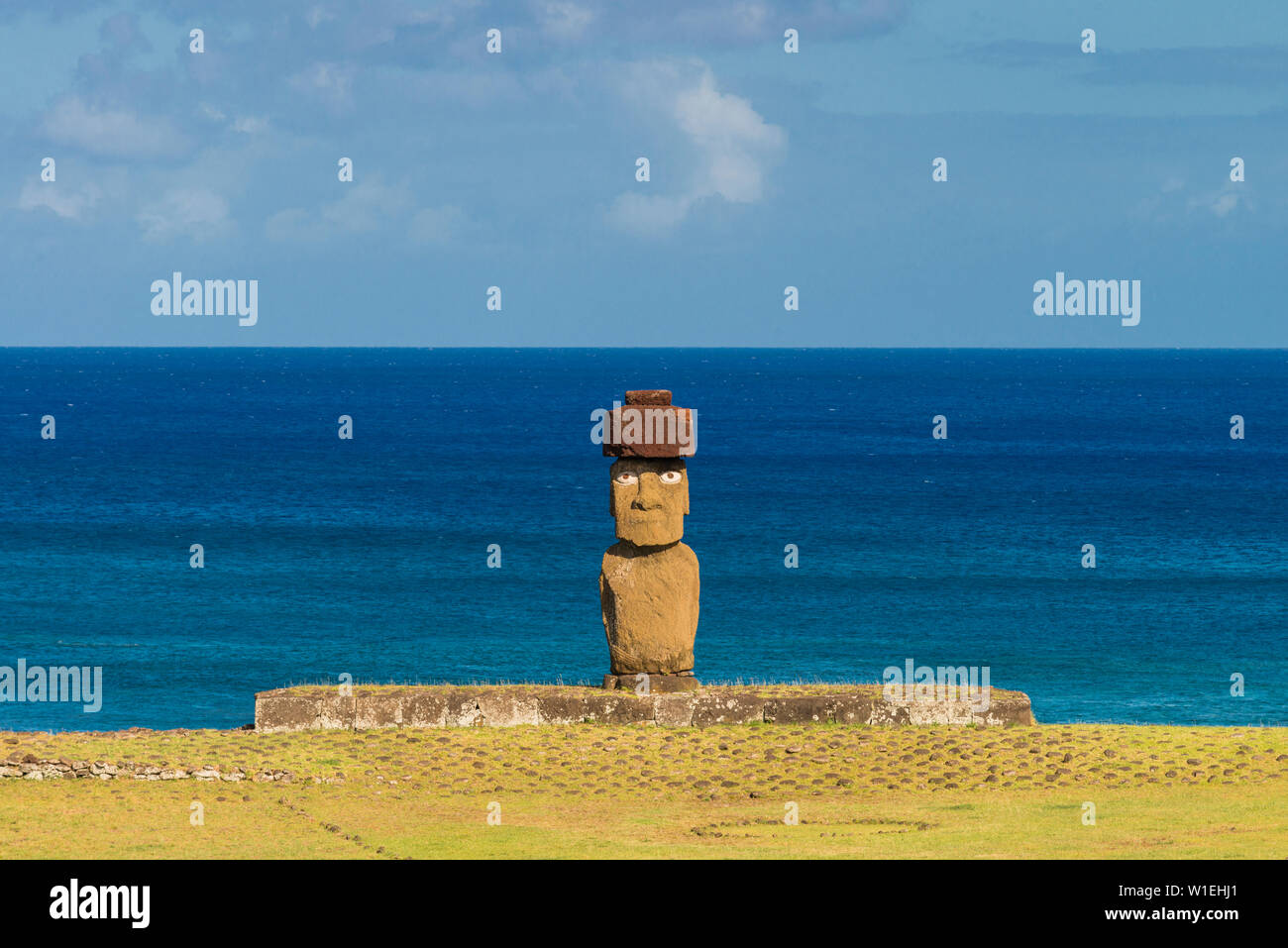 Moai heads of Easter Island, Rapa Nui National Park, UNESCO World