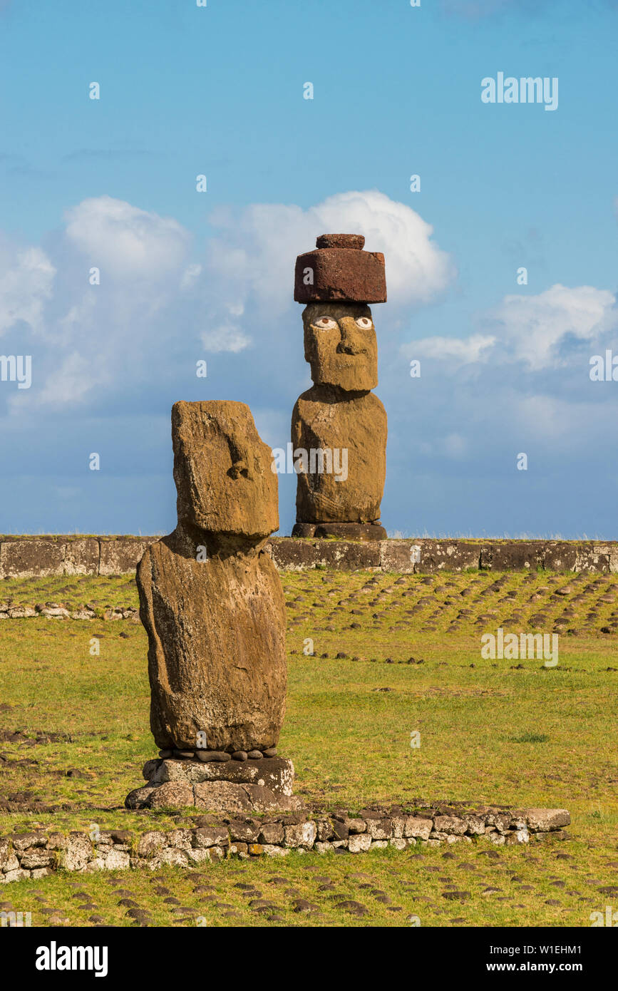 Moai heads of Easter Island, Rapa Nui National Park, UNESCO World