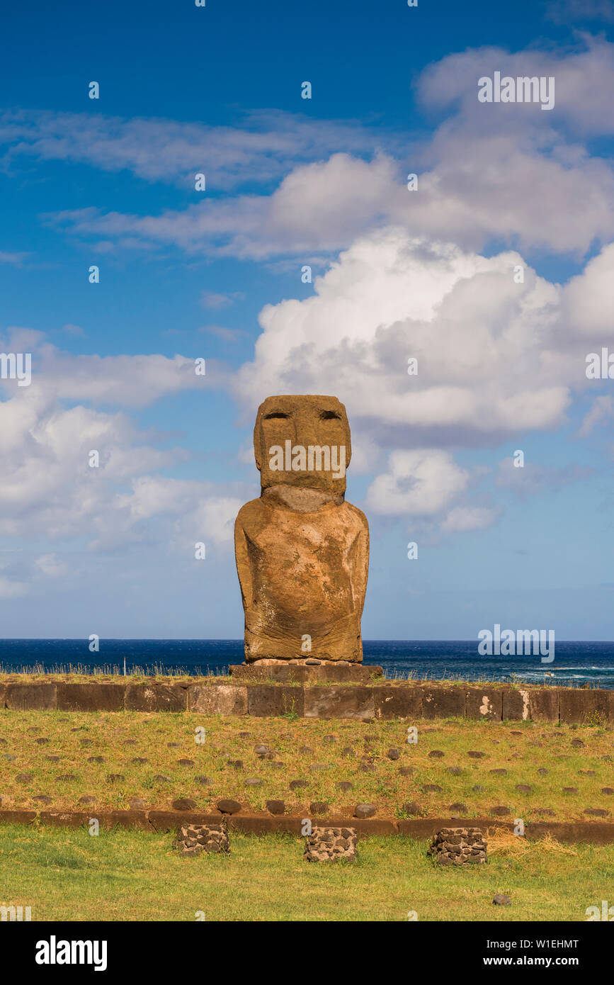 Moai heads of Easter Island, Rapa Nui National Park, UNESCO World