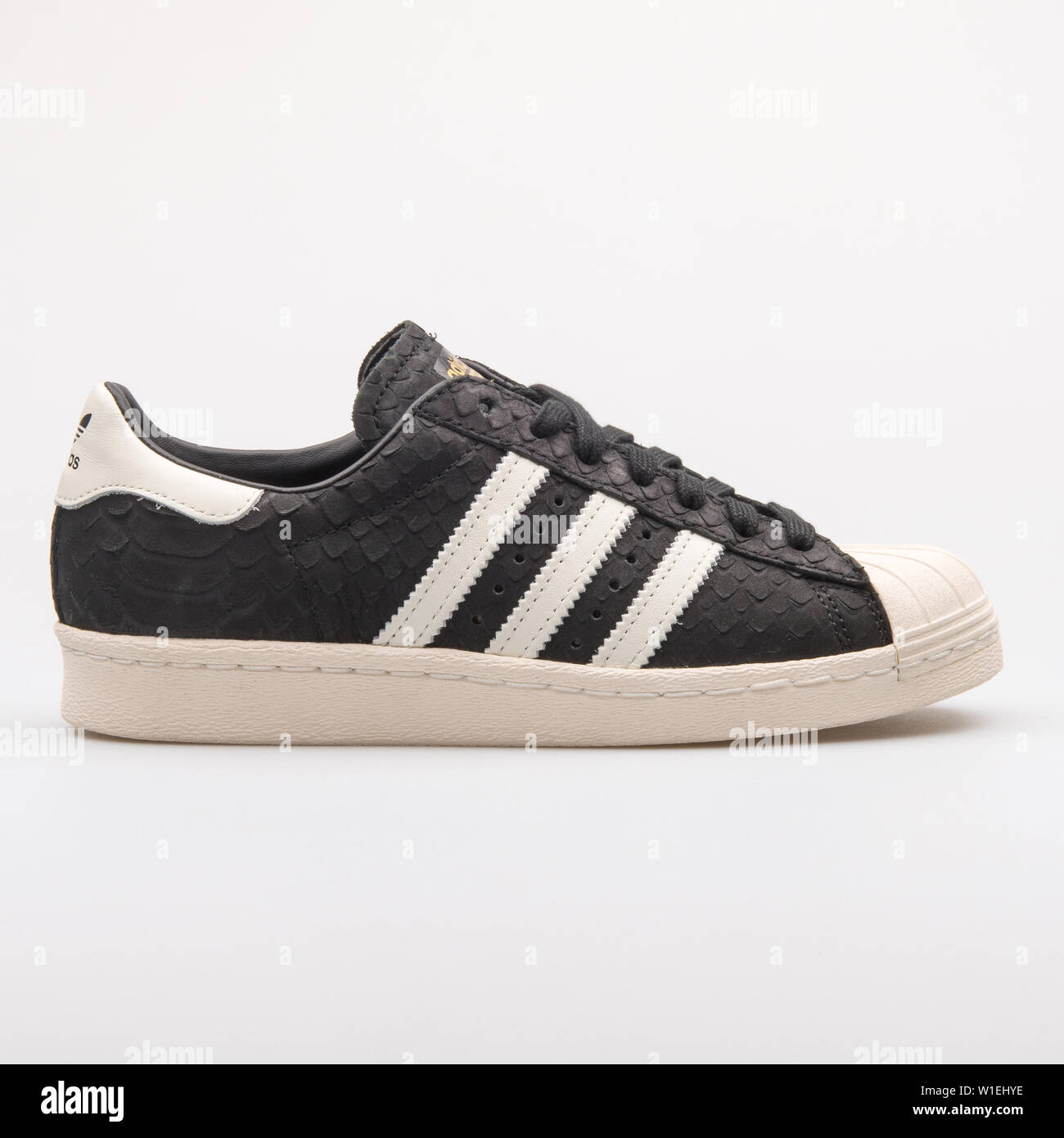 VIENNA, AUSTRIA - AUGUST 23, 2017: Adidas Superstar 80s black and white  sneaker on white background Stock Photo - Alamy