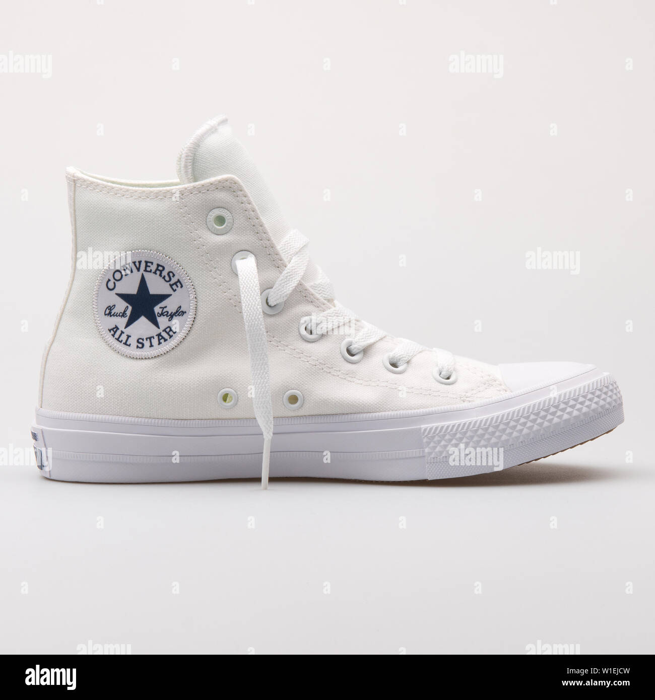 VIENNA, AUSTRIA - AUGUST 23, 2017: Converse Chuck Taylor All Star 2 High  white sneaker on white background Stock Photo - Alamy