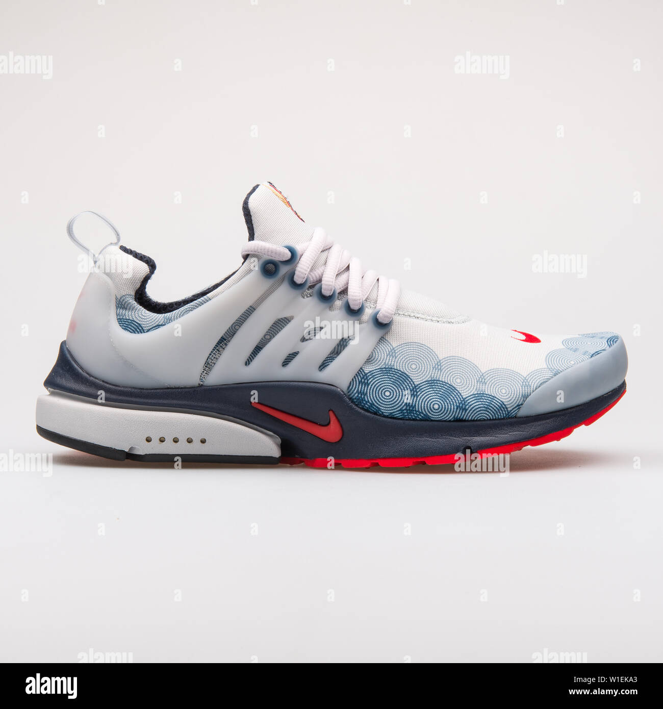 VIENNA, AUSTRIA - AUGUST 28, 2017: Nike Air Presto GPX grey, blue and red  sneaker on white background Stock Photo - Alamy