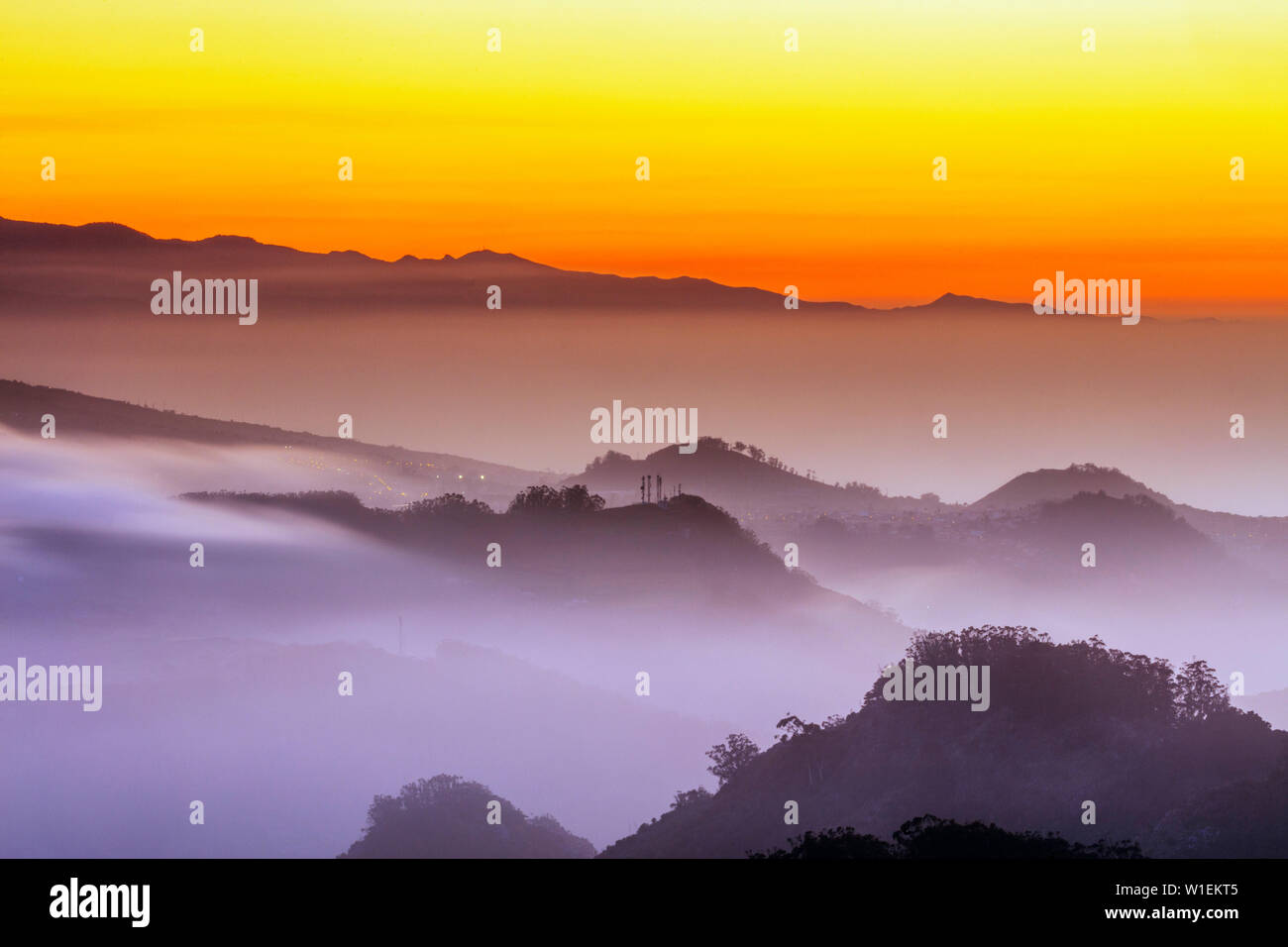 Sunset, Pico del Teide, 3718m, highest mountain in Spain, Teide National Park, UNESCO World Heritage Site, Tenerife, Canary Islands, Spain, Atlantic Stock Photo