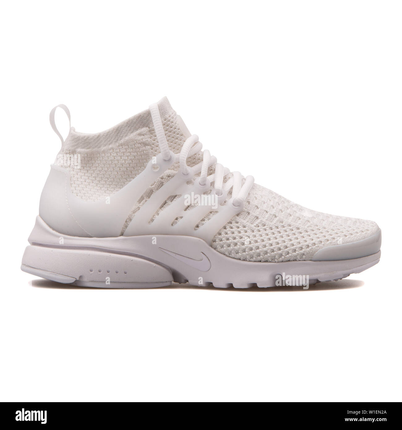 VIENNA, AUSTRIA - AUGUST 30, 2017: Nike Air Presto Flyknit Ultra white  sneaker on white background Stock Photo - Alamy