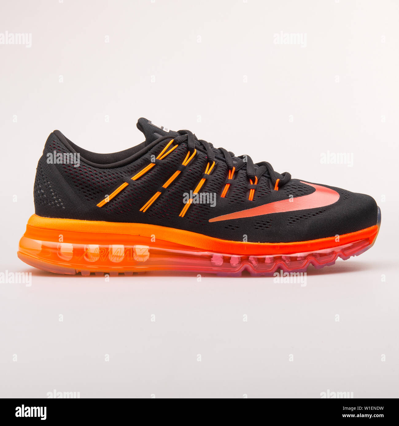 VIENNA, AUSTRIA - AUGUST 30, 2017: Nike Air Max 2016 black, red and orange  sneaker on white background Stock Photo - Alamy