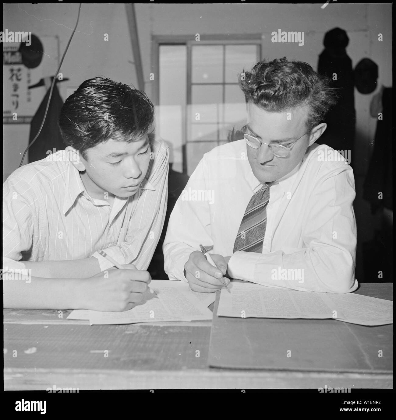 Heart Mountain Relocation Center, Heart Mountain, Wyoming. A group of