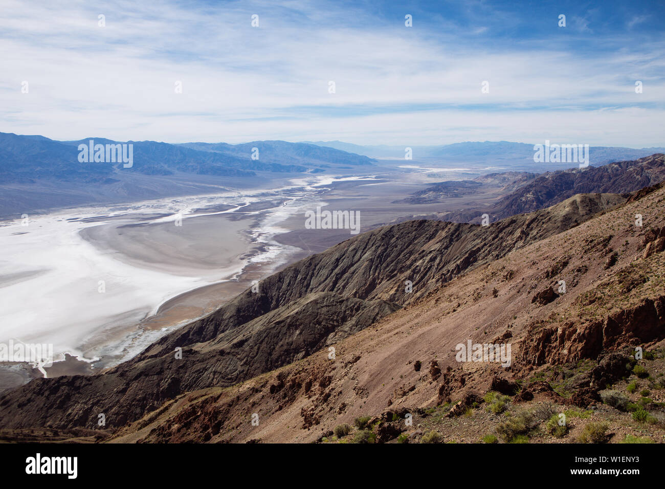 Devil's Golf Course and Badwater Basin salt flat from Dante's View