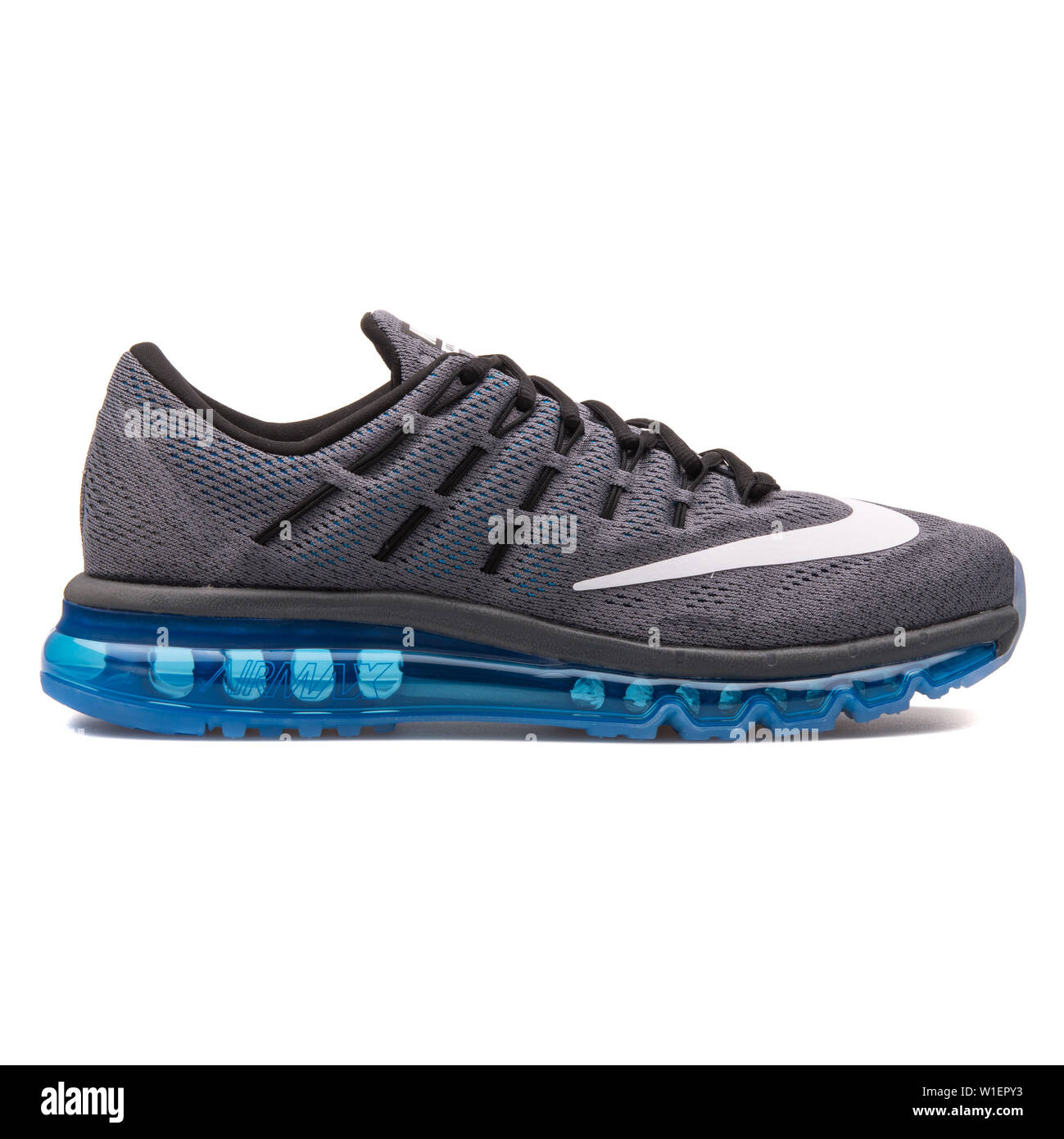 VIENNA, AUSTRIA - AUGUST 10, 2017: Nike Air Max 2016 dark grey and blue  sneaker on white background Stock Photo - Alamy