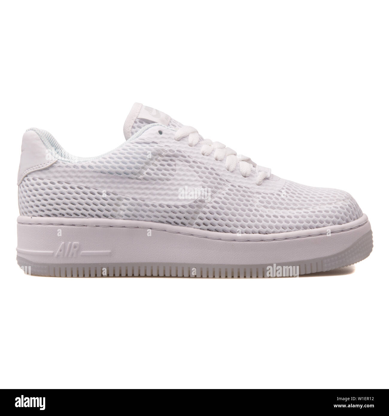 VIENNA, AUSTRIA - AUGUST 10, 2017: Nike Air Force 1 Low Upstep BR white  sneaker on white background Stock Photo - Alamy