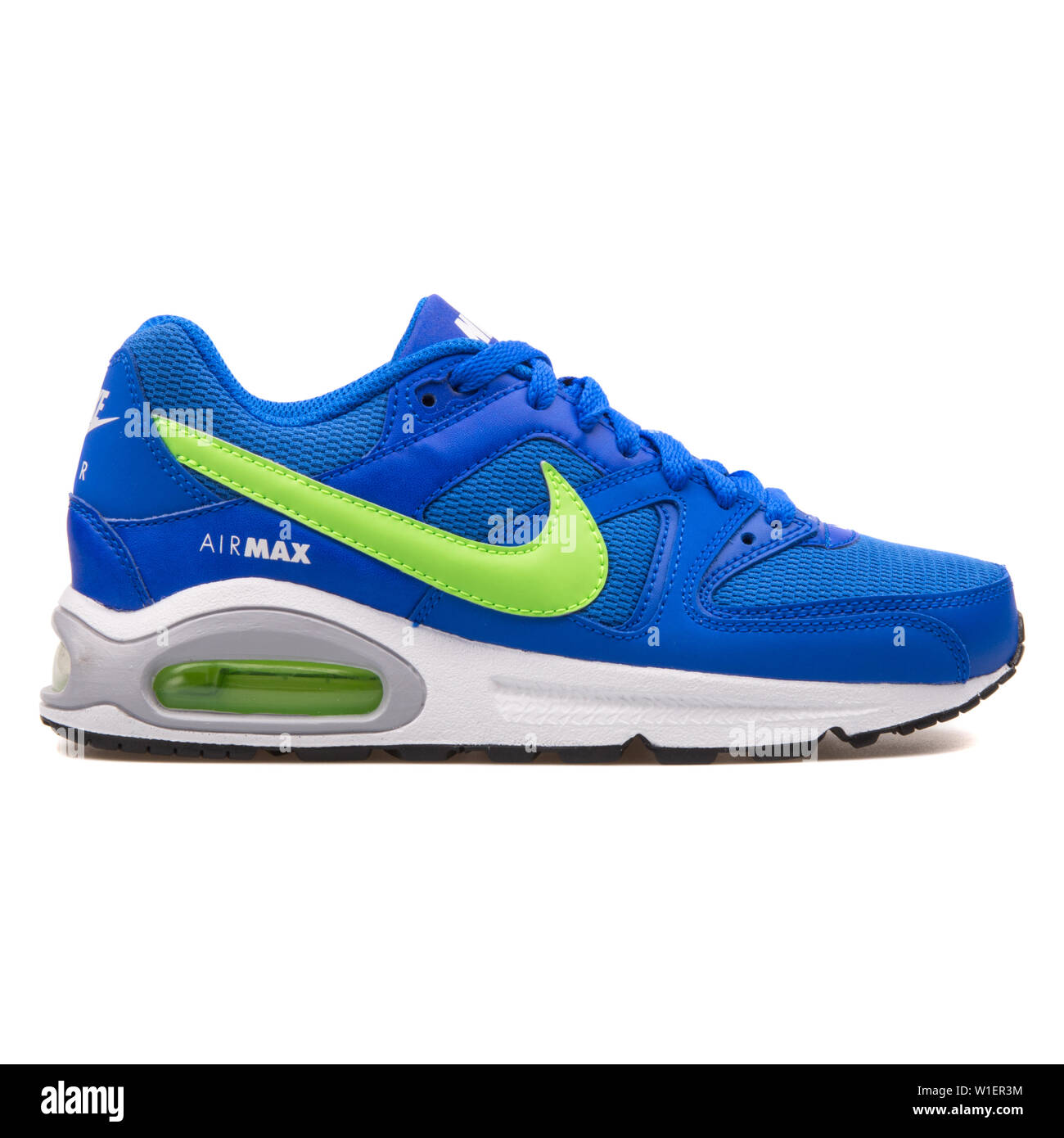 VIENNA, AUSTRIA - AUGUST 10, 2017: Nike Air Max Command blue and green  sneaker on white background Stock Photo - Alamy