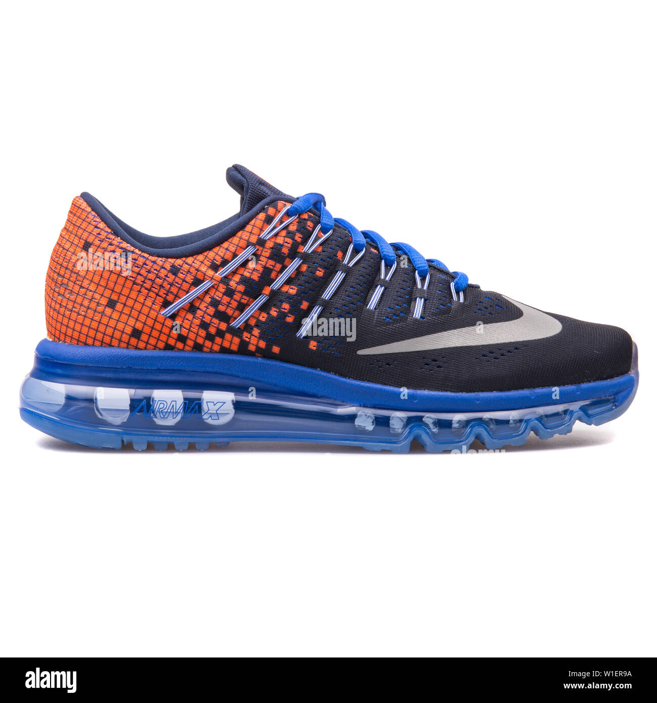 VIENNA, AUSTRIA - AUGUST 10, 2017: Nike Air Max 2016 Print obsidian blue  and orange sneaker on white background Stock Photo - Alamy