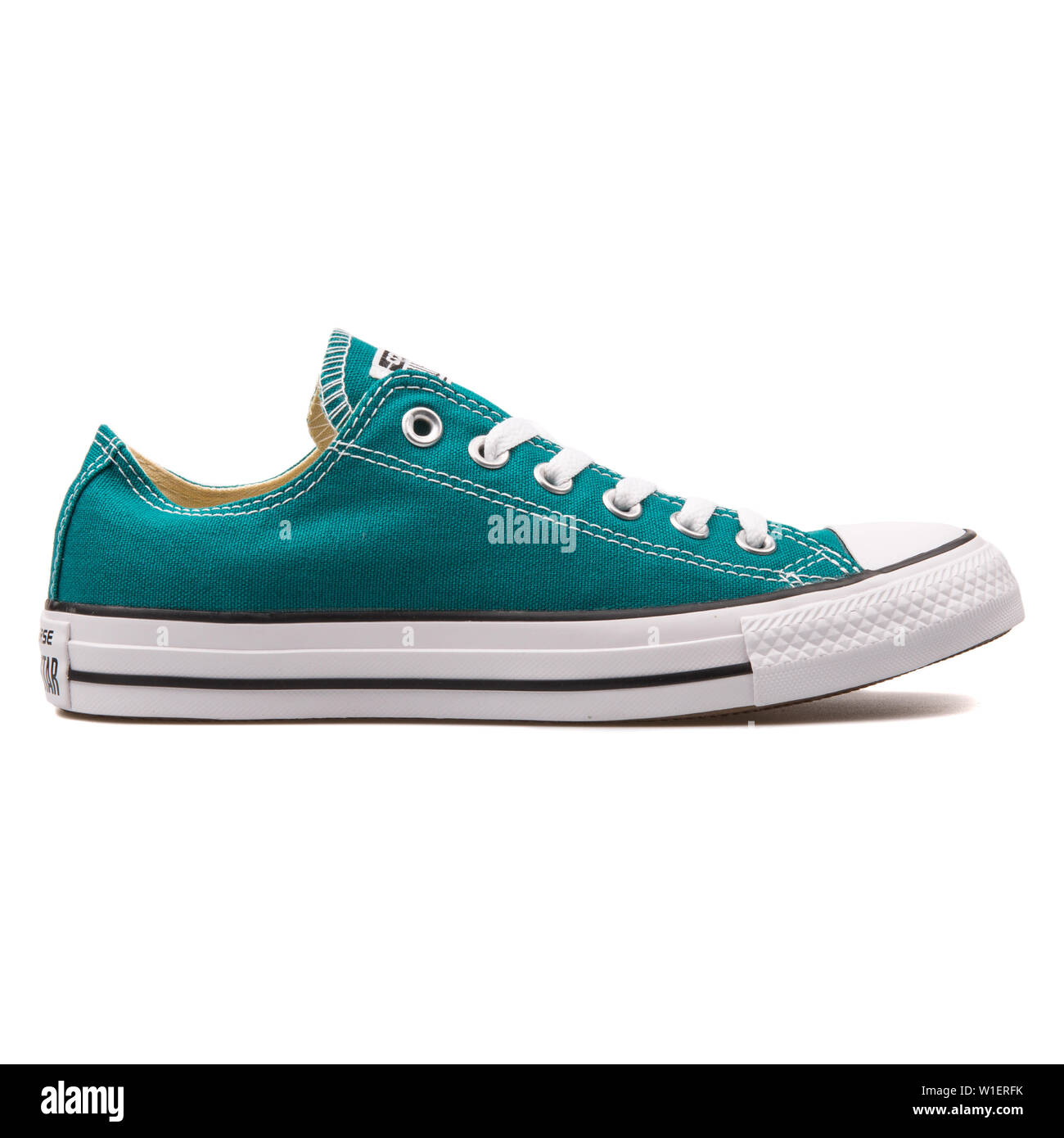 VIENNA, AUSTRIA - AUGUST 10, 2017: Converse Chuck Taylor All Star OX Rebel  teal sneaker on white background Stock Photo - Alamy