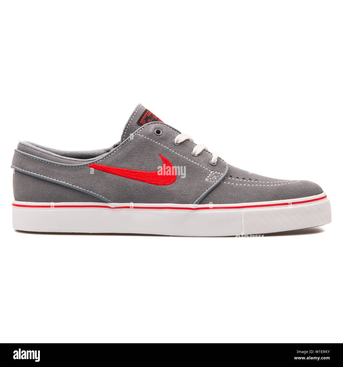 VIENNA, AUSTRIA - AUGUST 10, 2017: Nike Zoom Stefan Janoski grey and red  sneaker on white background Stock Photo - Alamy